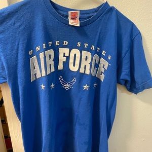 Blue and white Air Force shirt
